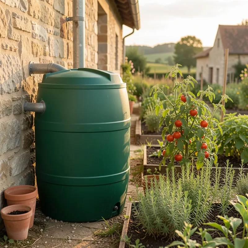 Récupérateur d'eau de pluie au jardin : calcul et installation